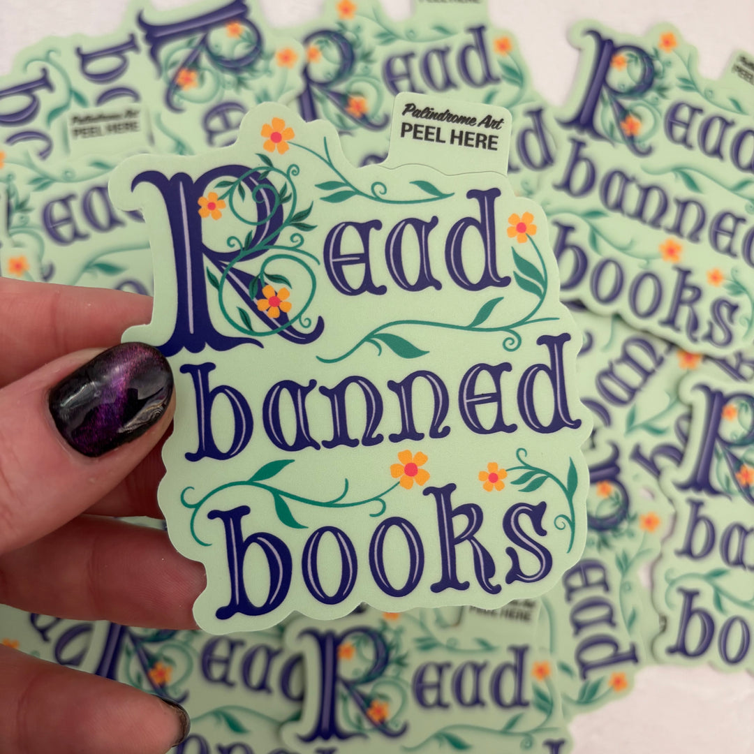 Read Banned Books Vinyl Sticker