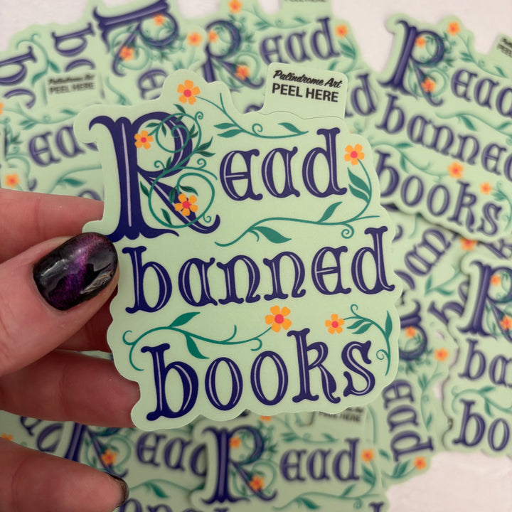 Read Banned Books Vinyl Sticker