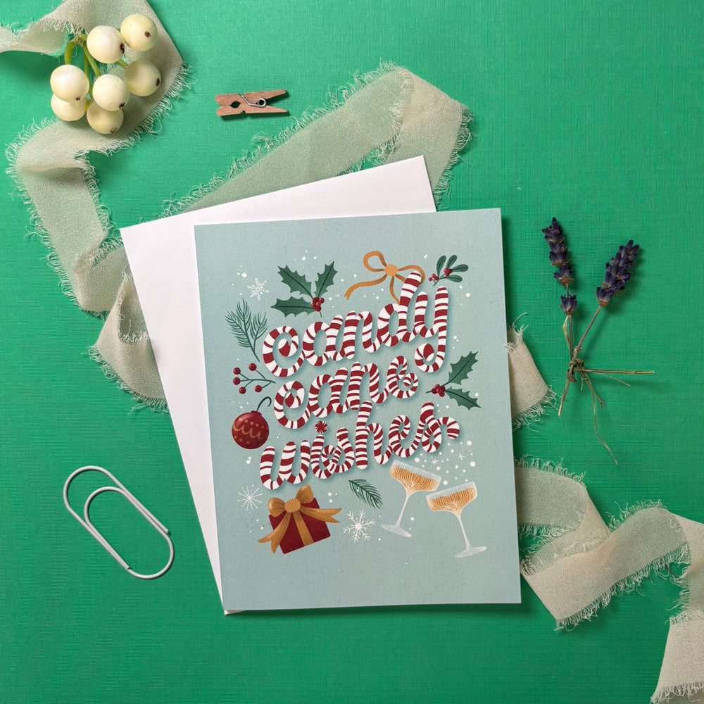Candy Cane Wishes Greeting Card