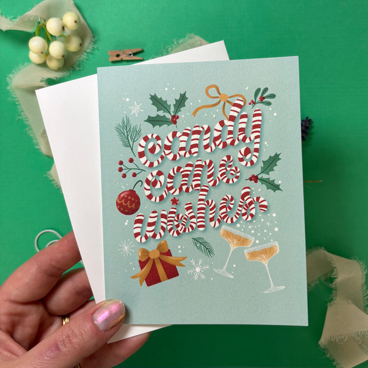 Candy Cane Wishes Greeting Card