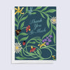 Greeting card with floral design and 'Thank You So Much' text on a blue background