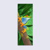 bookmark with an illustration of a colorful frog in a rainforest
