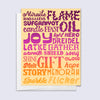 hanukkah card with colorful holiday words
