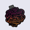 Sticker with 'Healthcare not Wealthcare' text on a light gray background