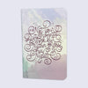 small notebook with rounded corners and watercolor background with swirling lettering "it is not your duty to complete the work but neither are you free to neglect it."