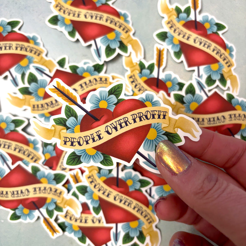People Over Profit Sticker