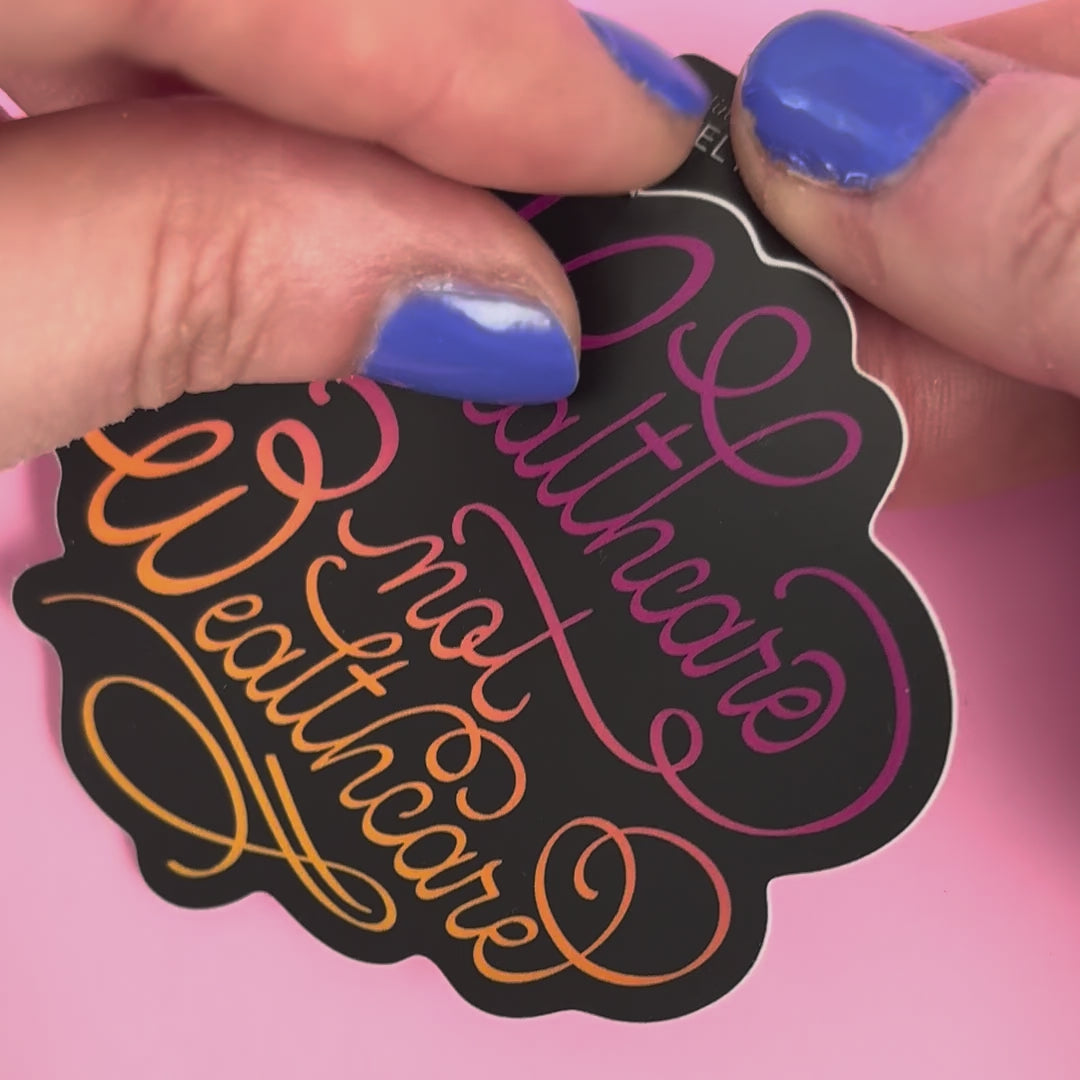 video demonstrating how to use the easy peel tab on Palindrome Art stickers