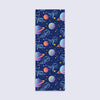 bookmark with illustrated whales exploring planets and stars in space