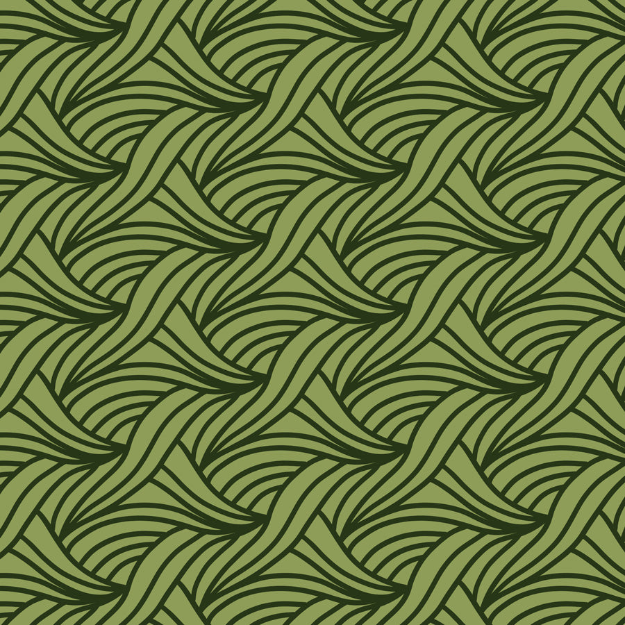 Green pattern with wavy lines on a green background