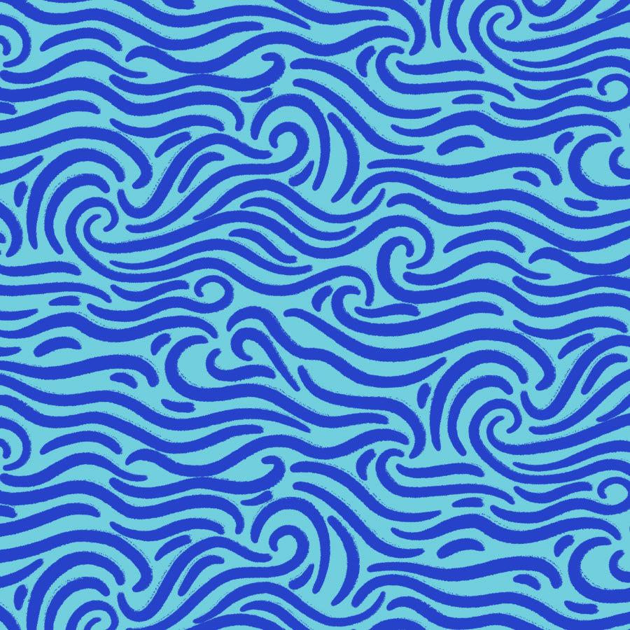 Blue wavy pattern on a blue background