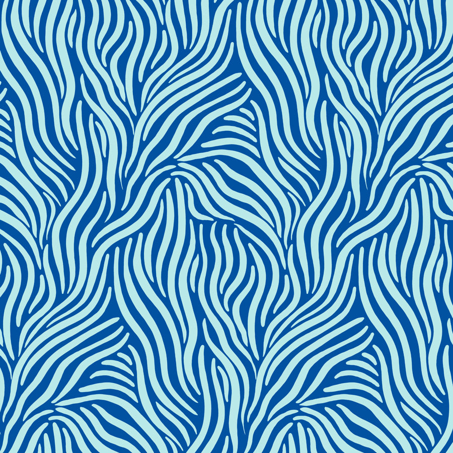 Blue and white wavy pattern on a blue background